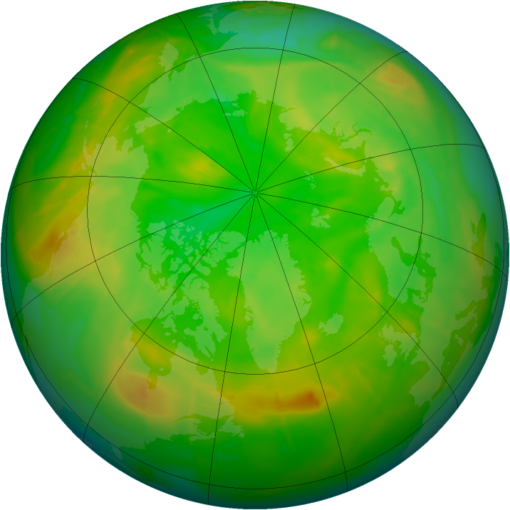 Arctic ozone map for 29 June 2010